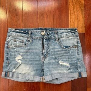 Aeropostale Light Blue Distressed Jean Shorts